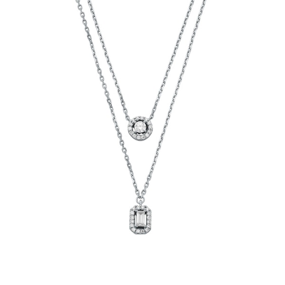 Michael Kors Brilliance Sterling Silver and CZ Layered Penda