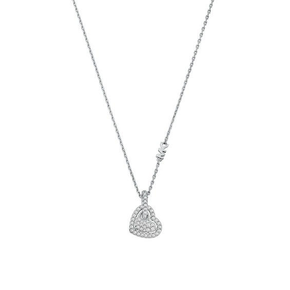 Michael Kors Love Sterling Silver 15+2 CZ Heart Shaped Penda
