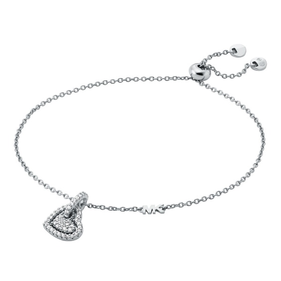 Michael Kors Love Sterling Silver and CZ Heart Shaped Charm 