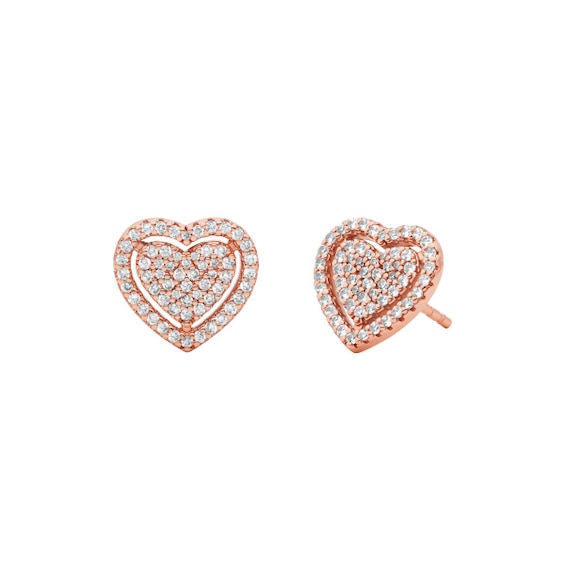 Michael Kors Love 14ct Rose Gold Plated and CZ Heart Shaped 
