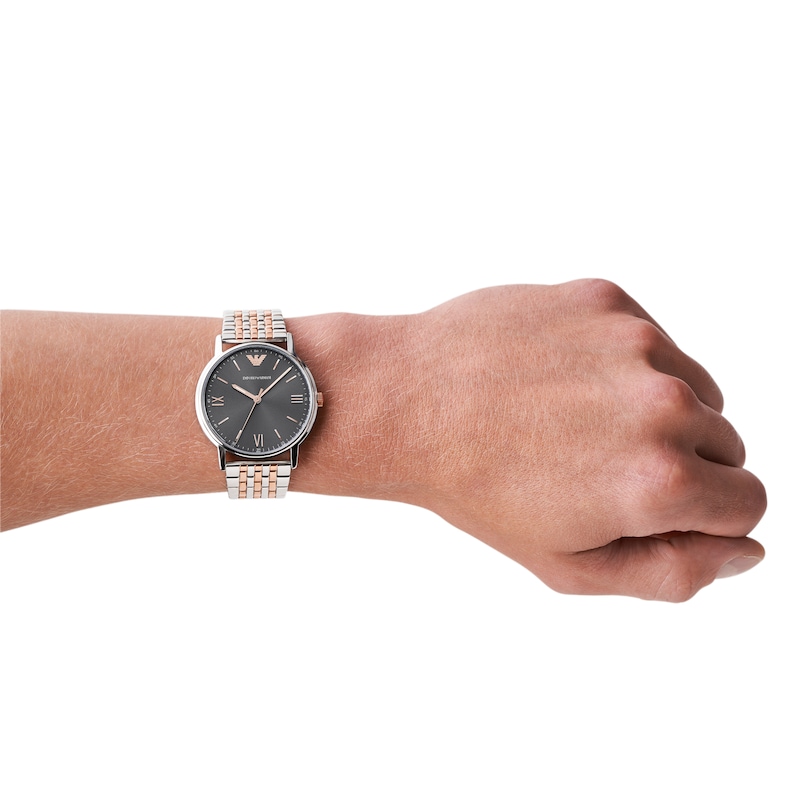 Main Image 3 of Emporio Armani Men's Grey Dial & Two Tone Stainless Steel Bracelet Watch