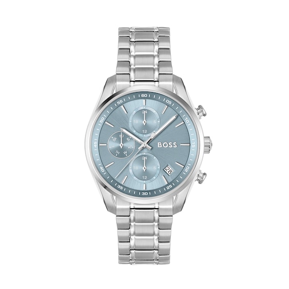 Women's Boss Grand Tour Multifunction Light Blue Dial & Stainless Steel Watch