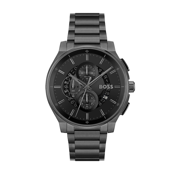 BOSS Peak Mens Chronograph Black IP Stainless Steel Watch
