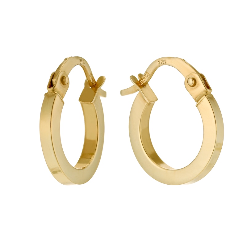 9ct Yellow Gold 8mm Hoop Earrings