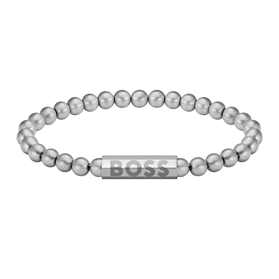 Men's Boss Sphere Metal Stainless Steel 7.5" Beaded Bracelet