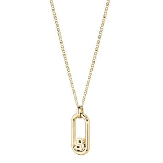 BOSS Double B Ladies Gold Tone IP 18+1 Swing Necklace