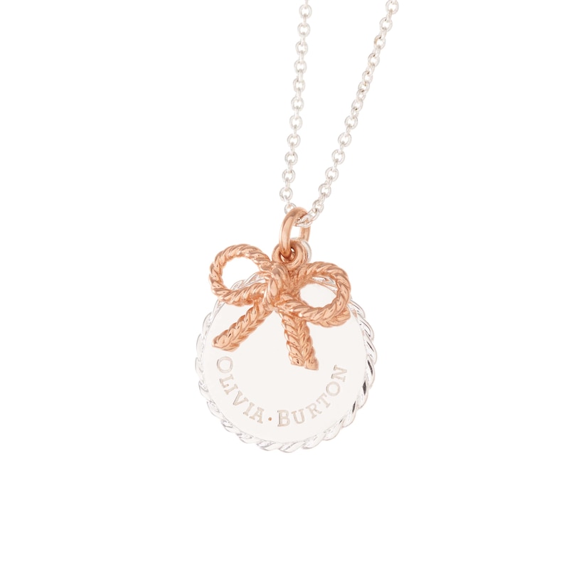 Olivia Burton Bow Rose Gold Plated Coin Necklace