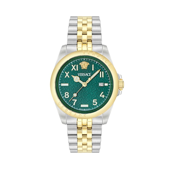 Men's Versace Anteo Green Dial & Two Tone Bracelet Watch