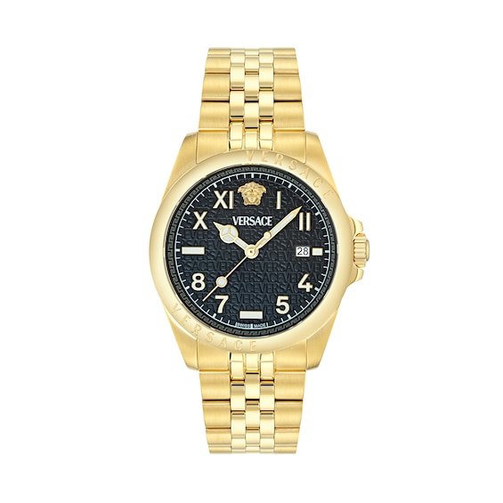 Versace Anteo Men's Black Dial & Gold-Tone Bracelet Watch