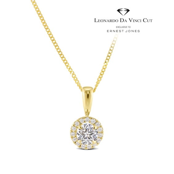 Leonardo Da Vinci Cut 9ct Yellow Gold 0.40ct Diamond Halo Pe