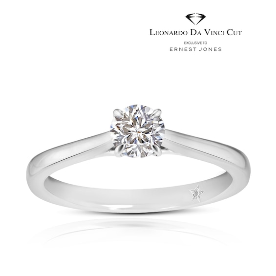 Engagement Ring Leonardo Da Vinci Cut Platinum 0.33ct Diamon