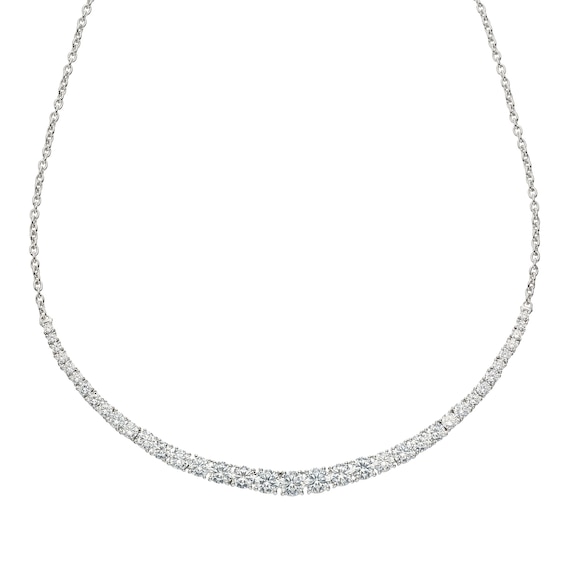 Sterling Silver 18 Cubic Zirconia Tennis Necklace