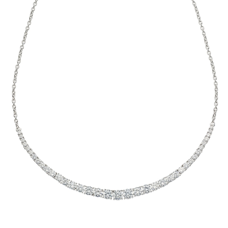 Main Image 1 of Sterling Silver 18" Cubic Zirconia Tennis Necklace