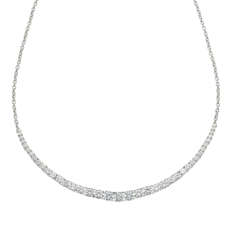 Sterling Silver 18 Inch Cubic Zirconia Tennis Necklace