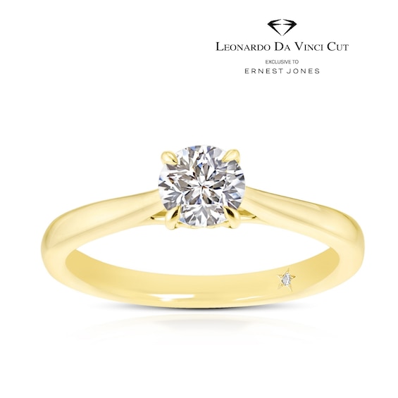 Engagement Ring Leonardo Da Vinci Cut 18ct Yellow Gold Solit