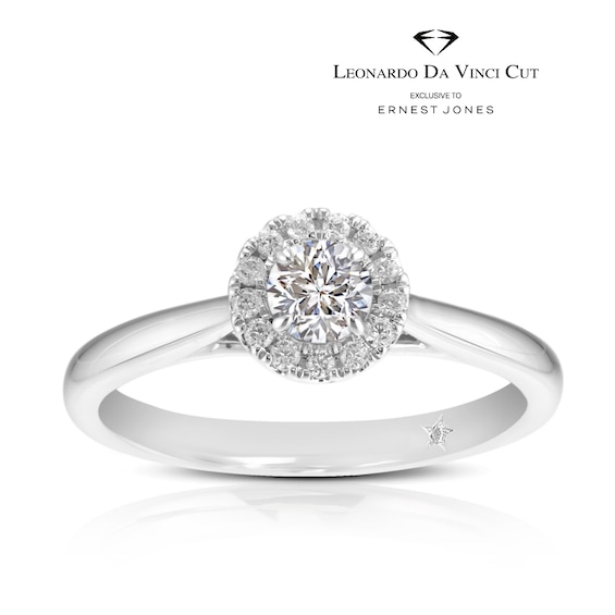 Leonardo Da Vinci Cut Platinum 0.33ct Diamond Round Halo