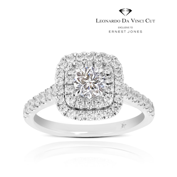 Leonardo Da Vinci Cut Platinum 1ct Diamond Cushion Double Ha