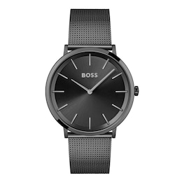 BOSS Skyliner Men's Black IP Mesh Bracelet Watch