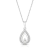 Thumbnail Image 1 of Sterling Silver Diamond Pear Shape Pendant Necklace