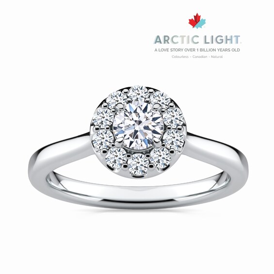 Engagement Ring Arctic Light Platinum Round Halo 0.40ct Diam