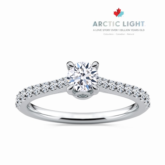 Engagement Ring Arctic Light Platinum Round Solitaire 0.50ct Diamond Ring