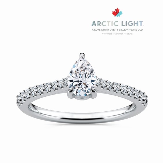 Engagement Ring Arctic Light Platinum Pear Solitaire 0.50ct 