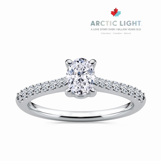 Engagement Ring Arctic Light Platinum Oval Solitaire 0.50ct 