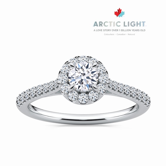 Arctic Light Platinum 0.50ct Diamond Round Halo Ring