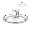 Thumbnail Image 1 of Arctic Light Platinum 0.70ct Diamond Emerald Solitaire Ring