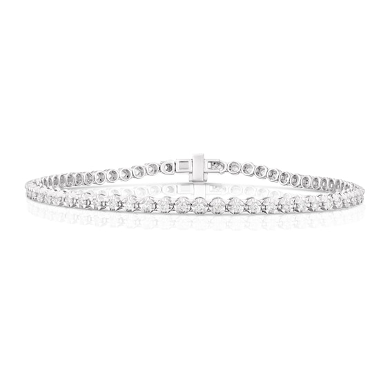 Platinum 3ct Diamond Certified Claw Set Bracelet