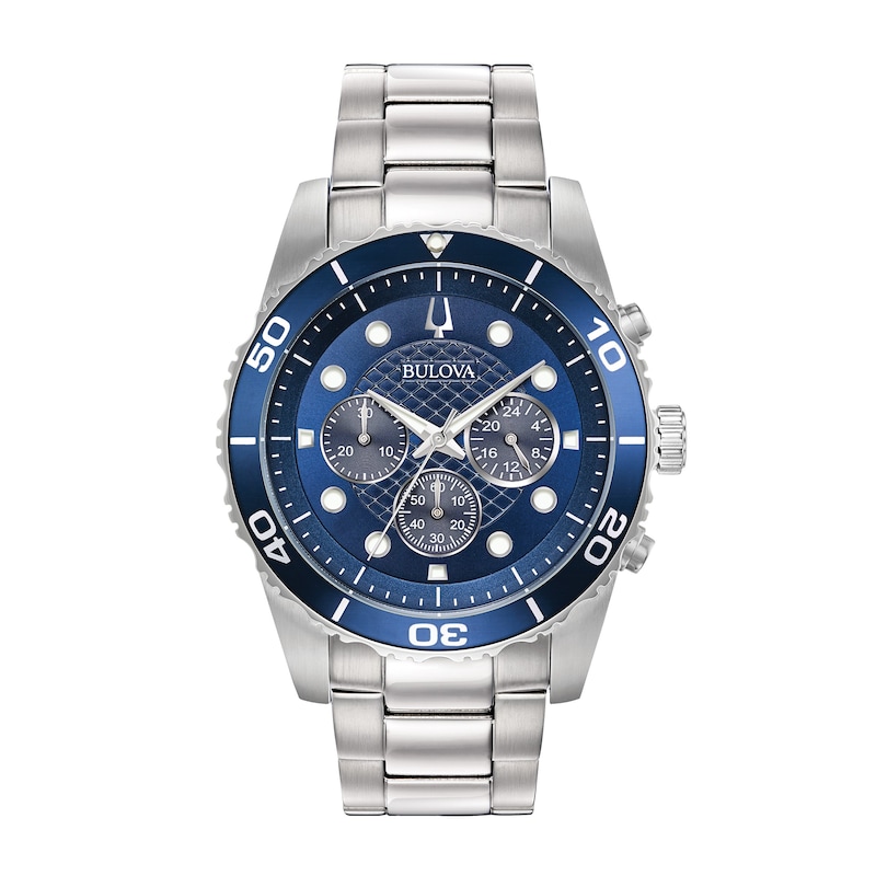 Main Image 1 of Bulova Sport Chronograph Men's Blue Dial & Stainless Steel Watch