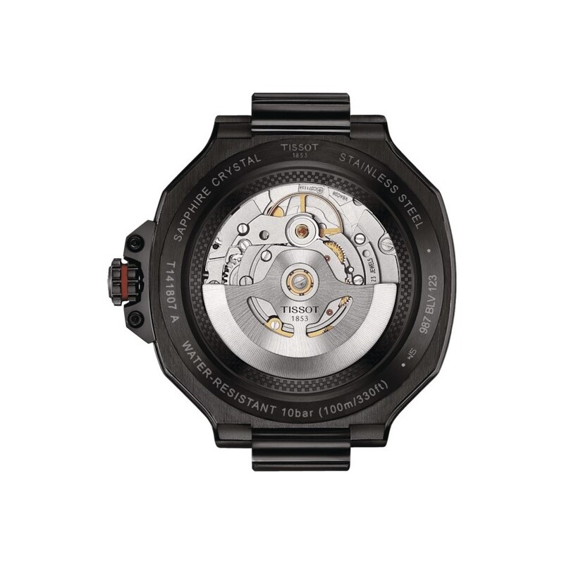 Main Image 3 of Tissot T-Race Powermatic 80 Black Silicone Strap Watch
