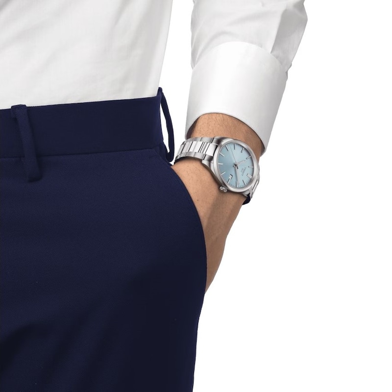 Main Image 5 of Tissot PR 100 Quartz 40mm Men's Ice Blue Dial & Stainless Steel Watch