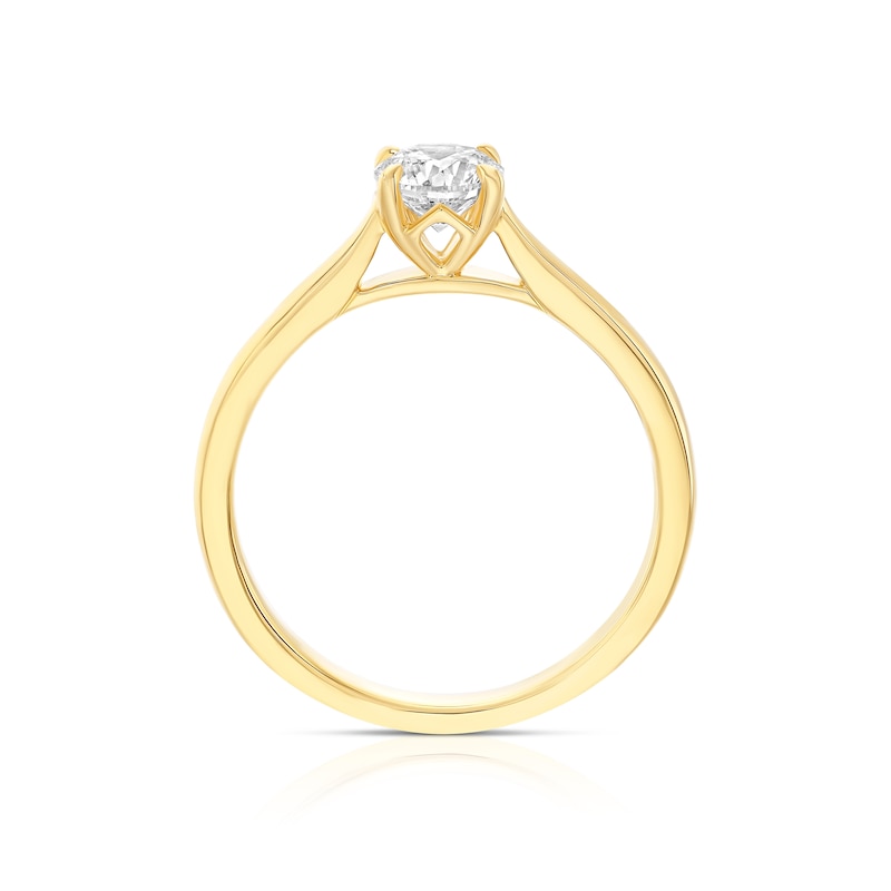 Main Image 5 of Engagement Ring 18ct Yellow Gold Round Cut Four Claw Solitaire 0.50ct Diamond Ring