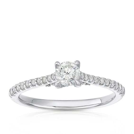 18ct White Gold 0.50ct Diamond Four Claw Solitaire Ring