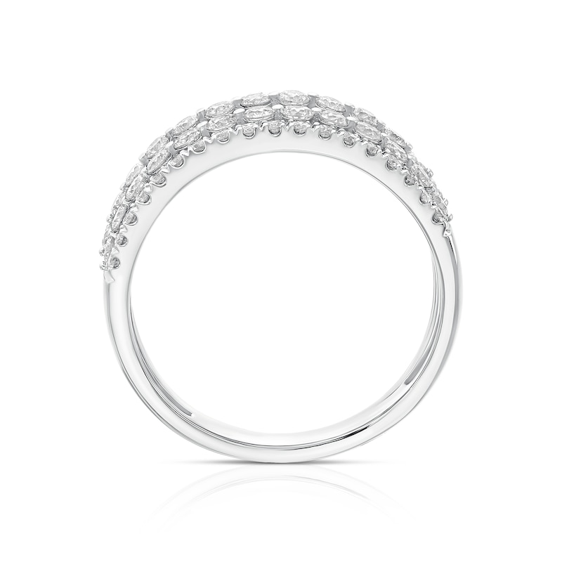 Main Image 4 of Platinum 1ct Diamond Five Row Ring