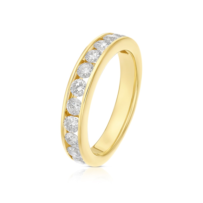 Main Image 5 of 18ct Yellow Gold 13 Stone Channel Set Eternity 1ct Diamond Ring