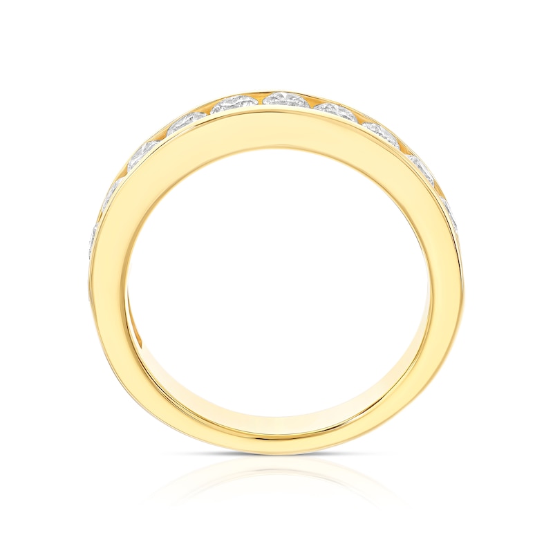 Main Image 6 of 18ct Yellow Gold 13 Stone Channel Set Eternity 1ct Diamond Ring