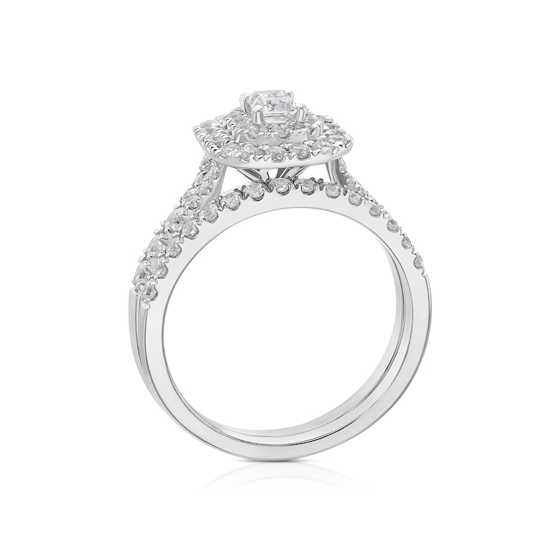 Main Image 4 of Engagement Ring Platinum Emerald Shape 1ct Diamond Ring
