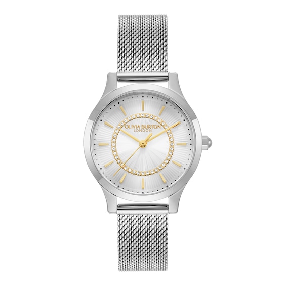 Women's Olivia Burton 30Mm Stainless Steel Mesh Bracelet Watch