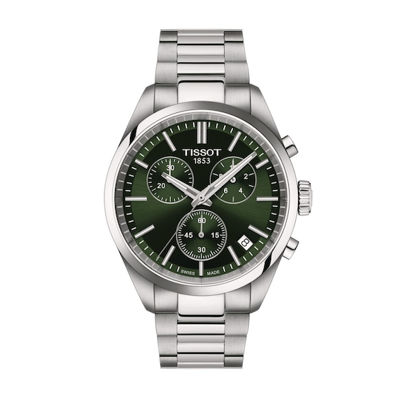 Tissot PR 100 Mens Chronograph Green Dial and Stainless Stee