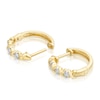 Thumbnail Image 2 of 9ct Yellow Gold 0.25ct Diamond X-Over Hoop Earrings
