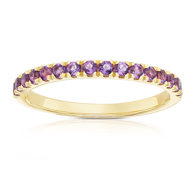 Main Image 1 of 9ct Yellow Gold Amethyst Eternity Ring