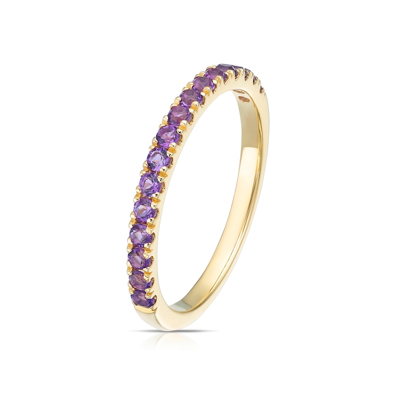 Main Image 2 of 9ct Yellow Gold Amethyst Eternity Ring
