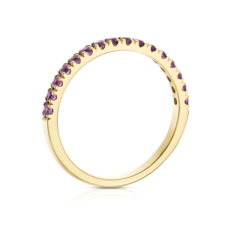 Main Image 3 of 9ct Yellow Gold Amethyst Eternity Ring