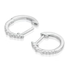 Thumbnail Image 2 of 9ct White Gold Diamond Baguette & Round Cut Hoop Earrings
