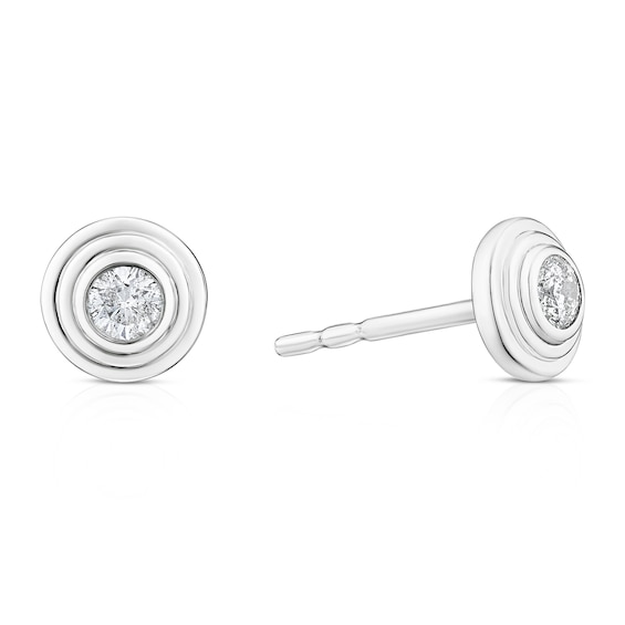 Sterling Silver 0.10ct Diamond Bezel Set Earrings