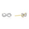 Thumbnail Image 1 of 9ct Yellow Gold 0.12ct Diamond Mixed Cut Infinity Stud Earrings