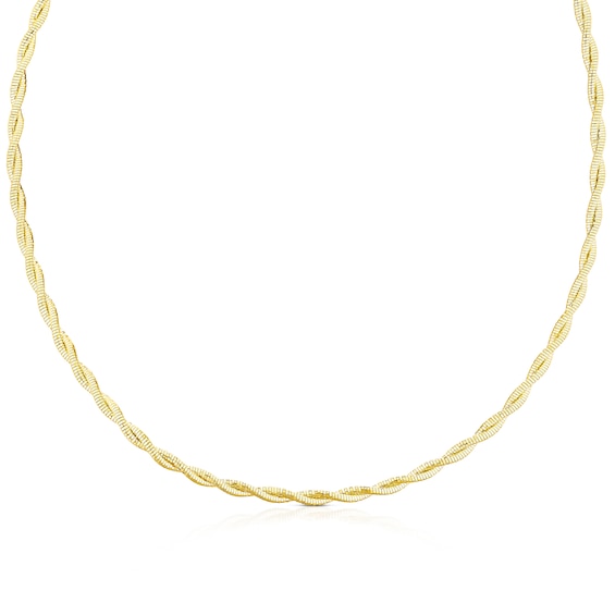 9ct Yellow Gold 16+2 Twist Sparkle Spring Necklace