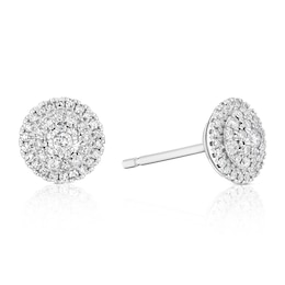 9ct White Gold 0.33ct Diamond Cluster Halo Earrings